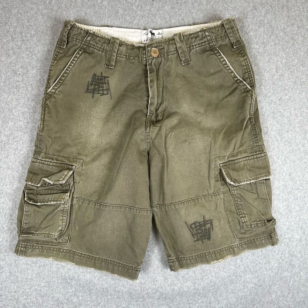 Abercrombie & Fitch Olive Cargo Shorts
